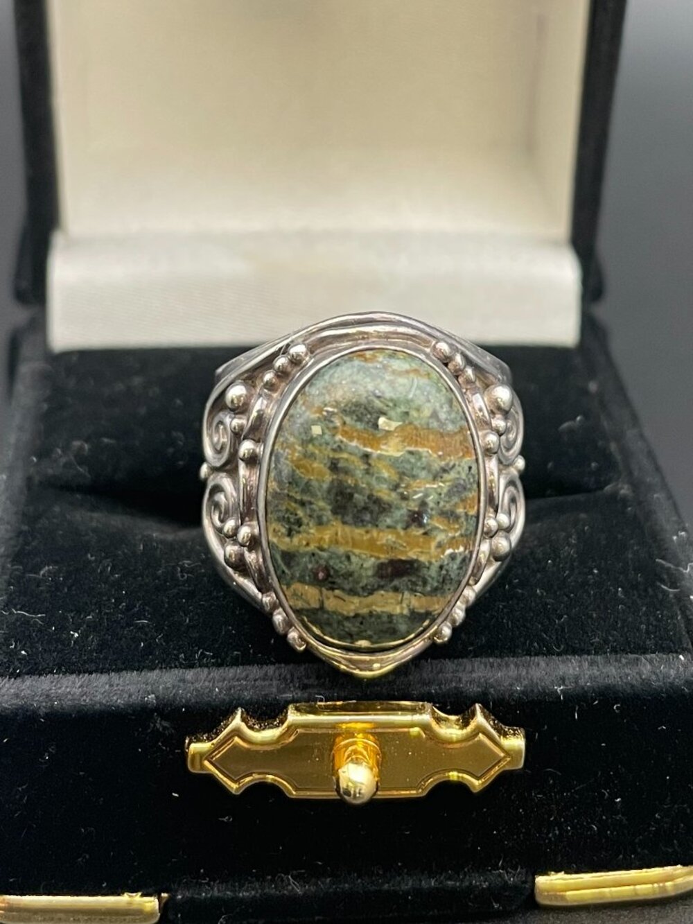Sajen Banded Serpentine Stone Ring